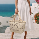 Sac cabas matelassé Polka Dots - Écru