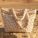 Sac cabas matelassé Polka Dots - Écru