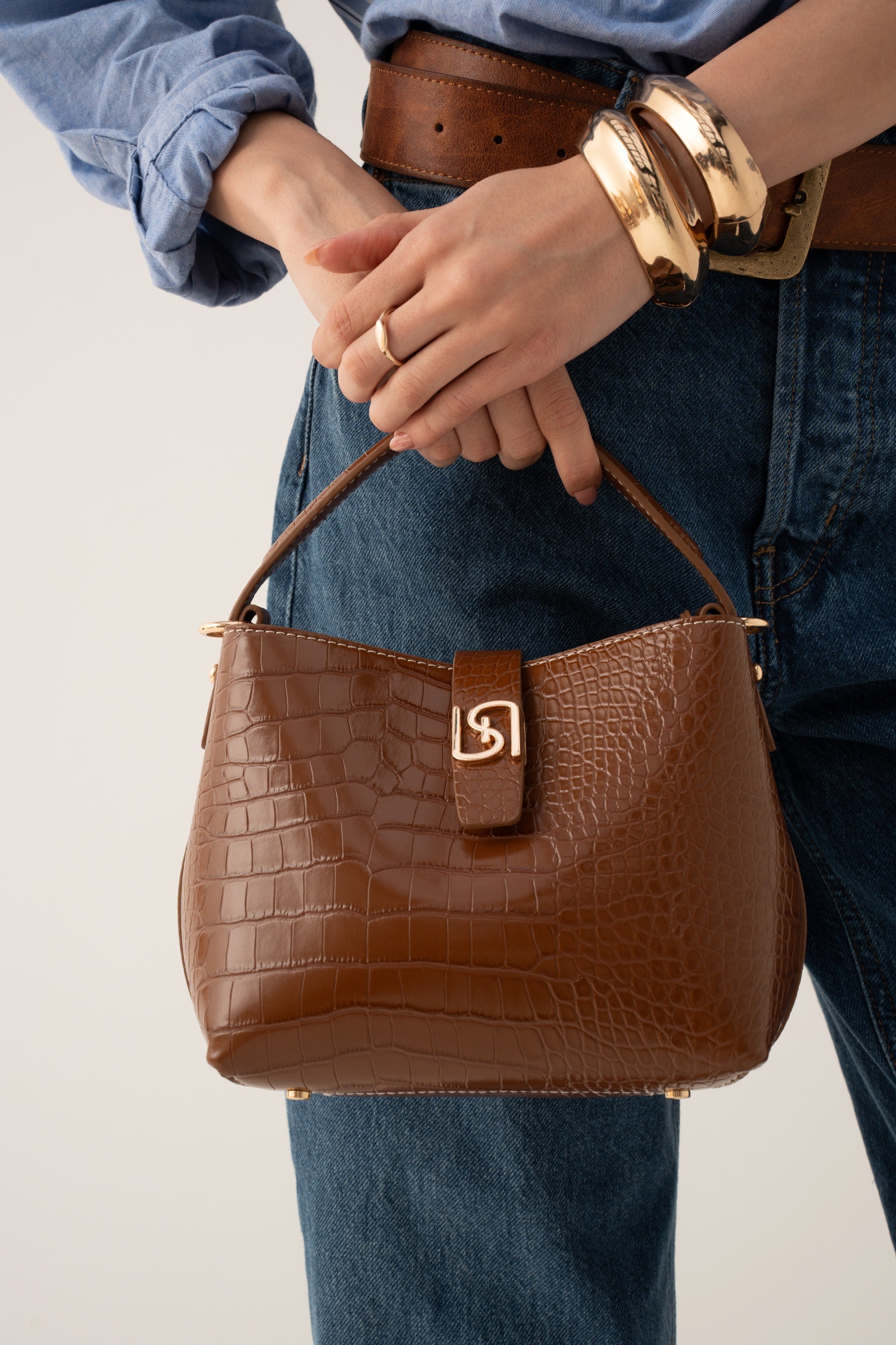 Bestini Mini sac seau Sigilli (SAN) - Marron Bestini Paris – BESTINI